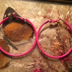 Hot pink hoops